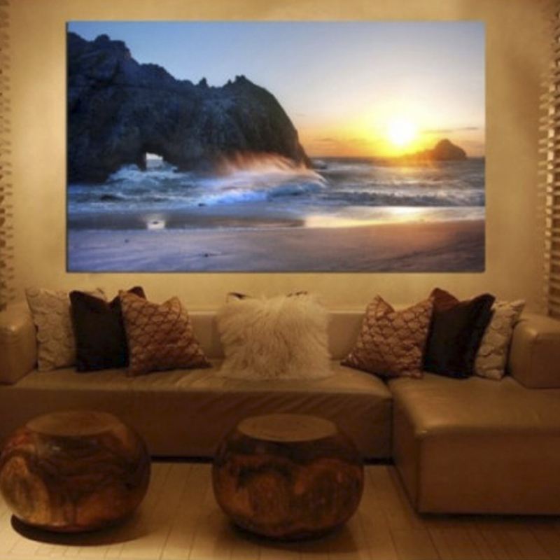 Πίνακας σε καμβά με Τοπία Βραχώδης παραλία το σούρουπο
